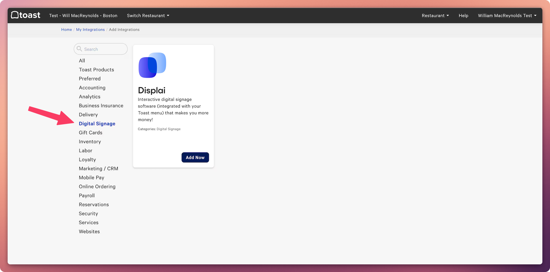 Connect your Point of Sale menu — screenshot 3
