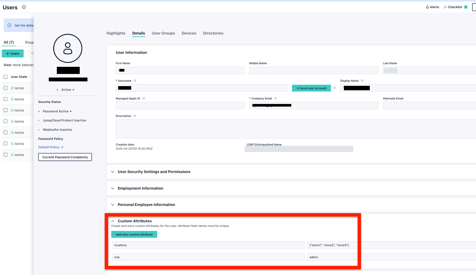2. Configure SAML Custom Attributes — screenshot 2
