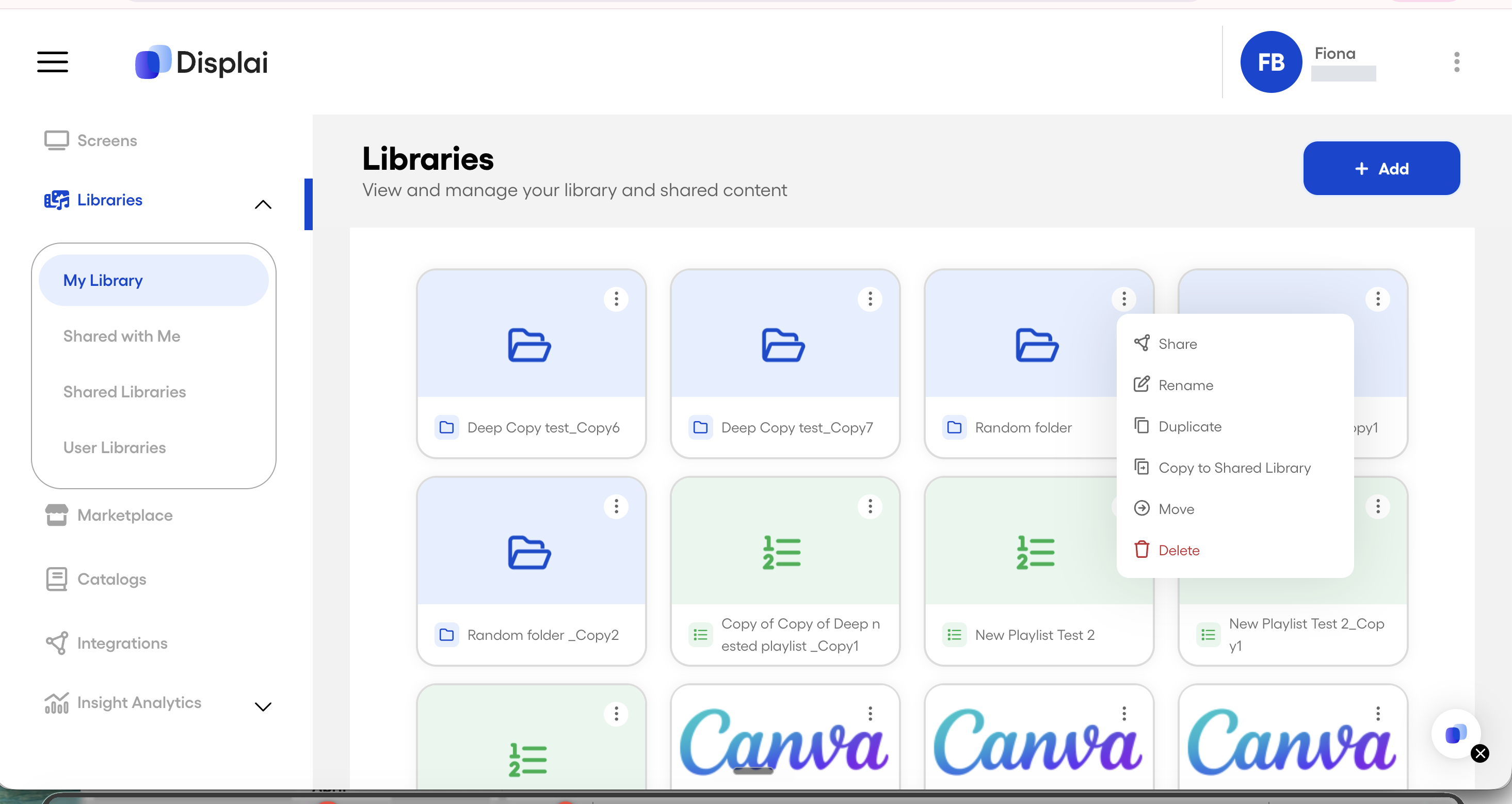 Move content within My Library: — screenshot 6