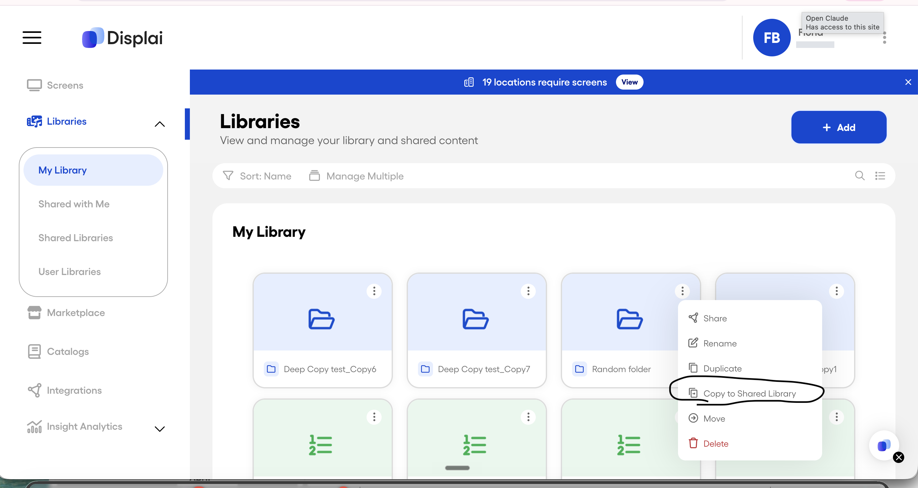 Copy existing content to a Shared Library: — screenshot 8