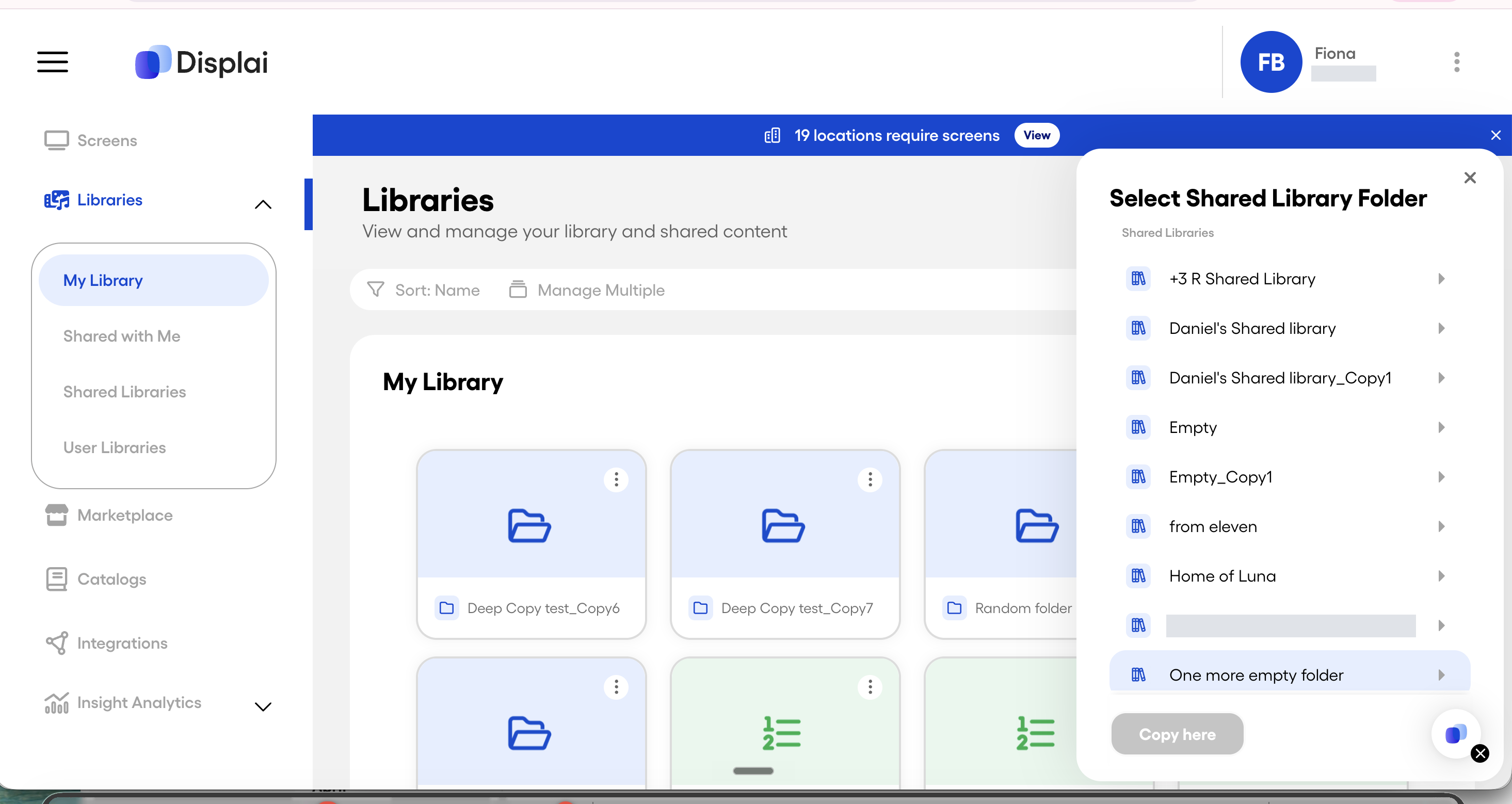 Copy existing content to a Shared Library: — screenshot 9