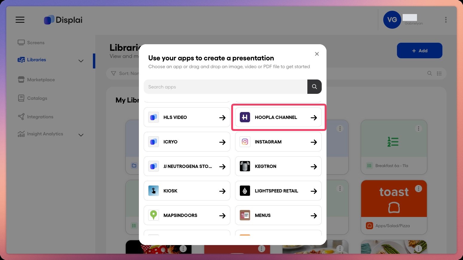 Set up your Hoopla Channel in the App — screenshot 2