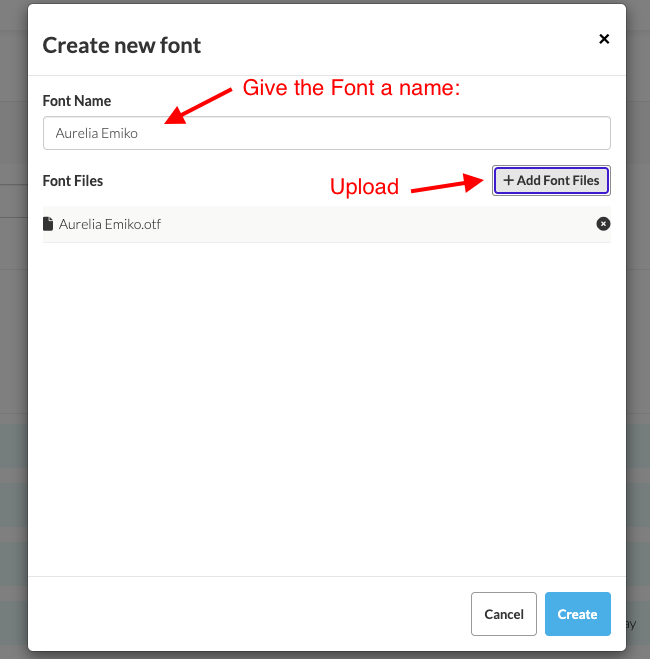 Upload the Font — screenshot 2