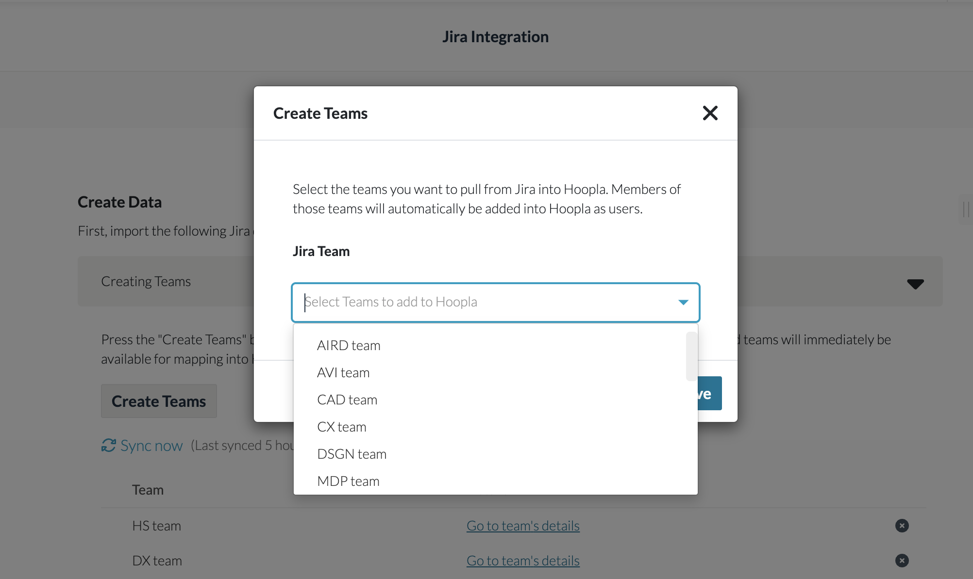 Sync Jira projects as teams — screenshot 3