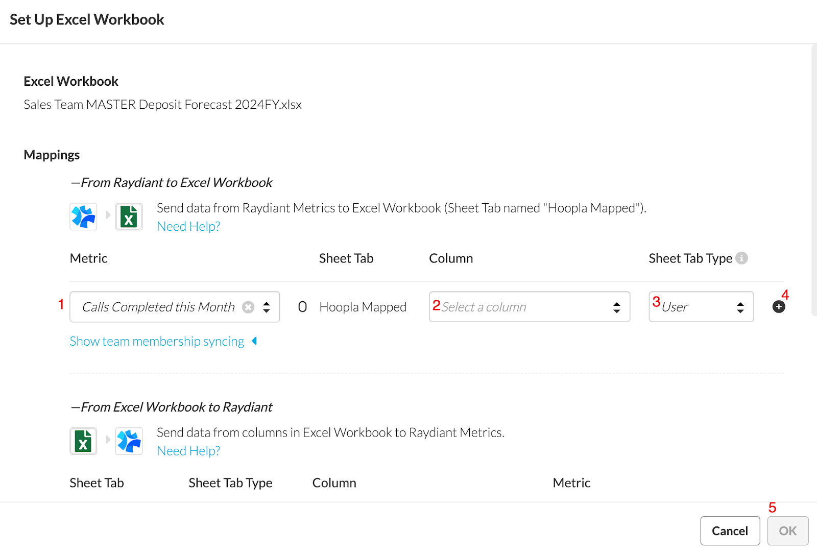 How to Set up Mappings from Hoopla to Excel Online — screenshot 1