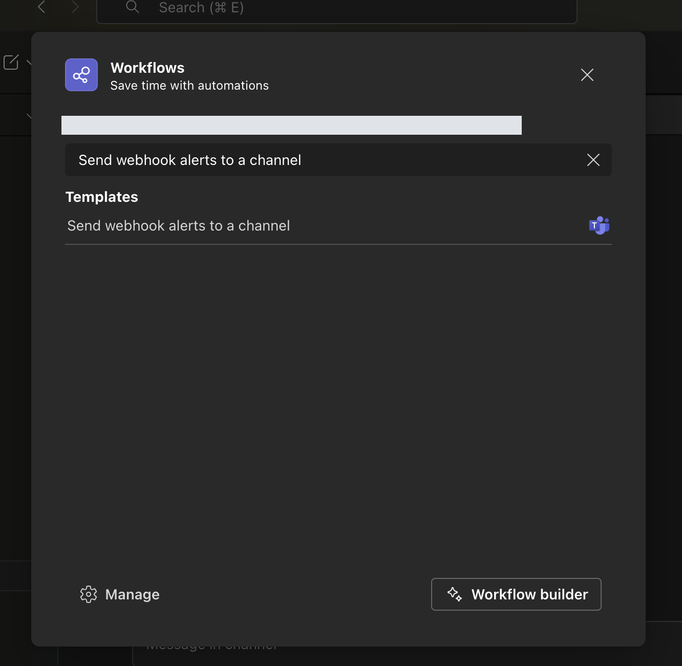 How to set up a workflow from Microsoft Teams — screenshot 5