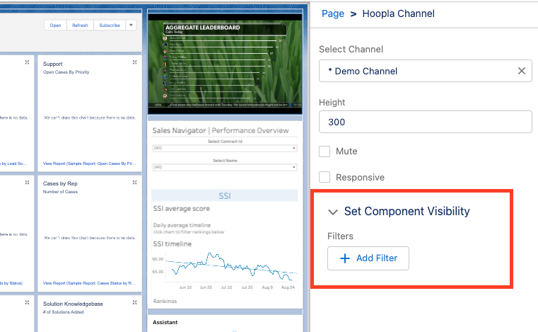 To adjust visibility in the component: — screenshot 13