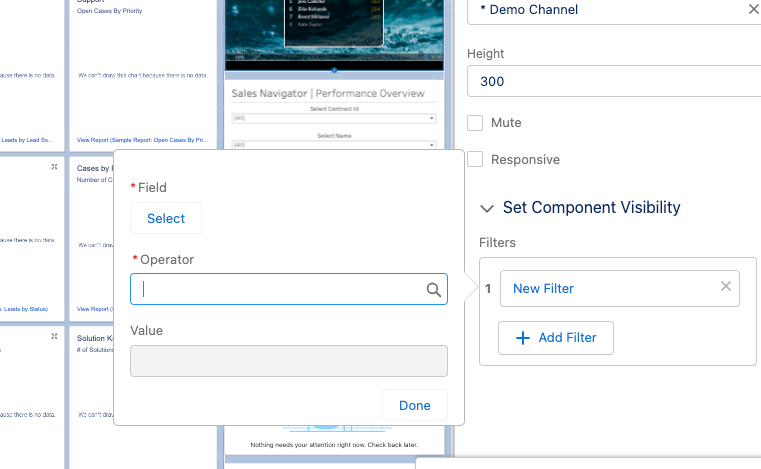 To adjust visibility in the component: — screenshot 14